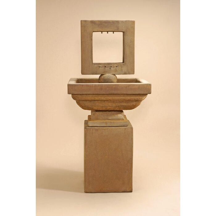 Contempo Concrete Square Outdoor Garden Fountain - Majestic Fountains