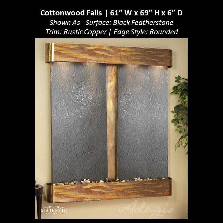 Adagio Cottonwood Falls 69"H x 61"W - Indoor Wall Fountain - Majestic Fountains