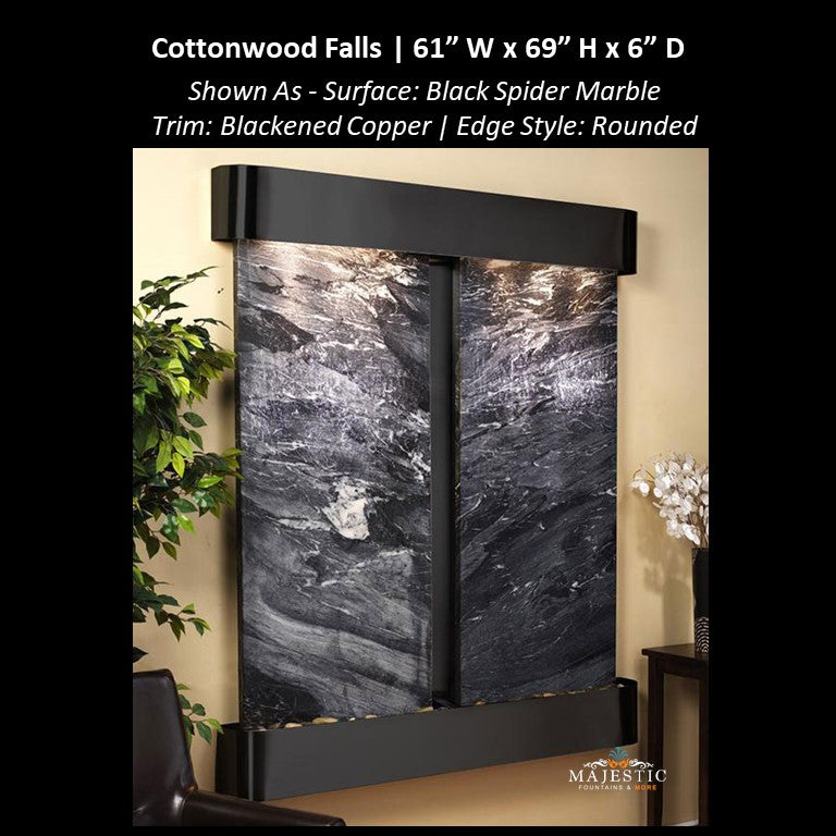 Adagio Cottonwood Falls 69"H x 61"W - Indoor Wall Fountain - Majestic Fountains