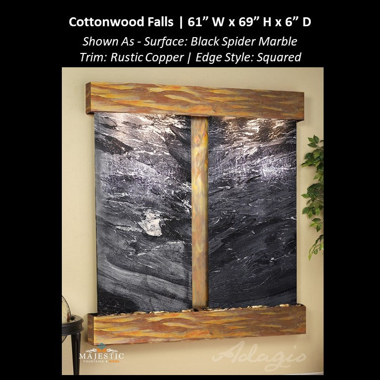 Adagio Cottonwood Falls 69"H x 61"W - Indoor Wall Fountain - Majestic Fountains