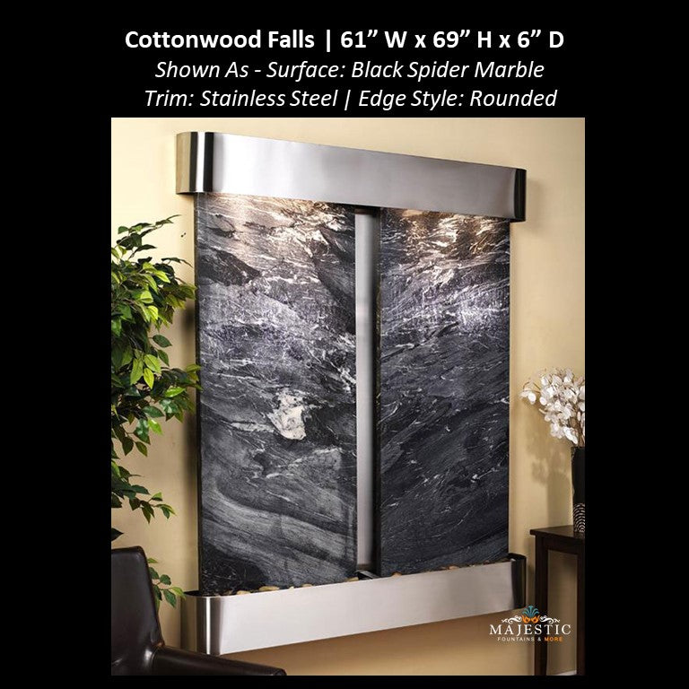 Adagio Cottonwood Falls 69"H x 61"W - Indoor Wall Fountain - Majestic Fountains