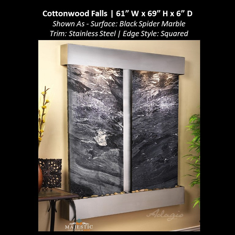 Adagio Cottonwood Falls 69"H x 61"W - Indoor Wall Fountain - Majestic Fountains