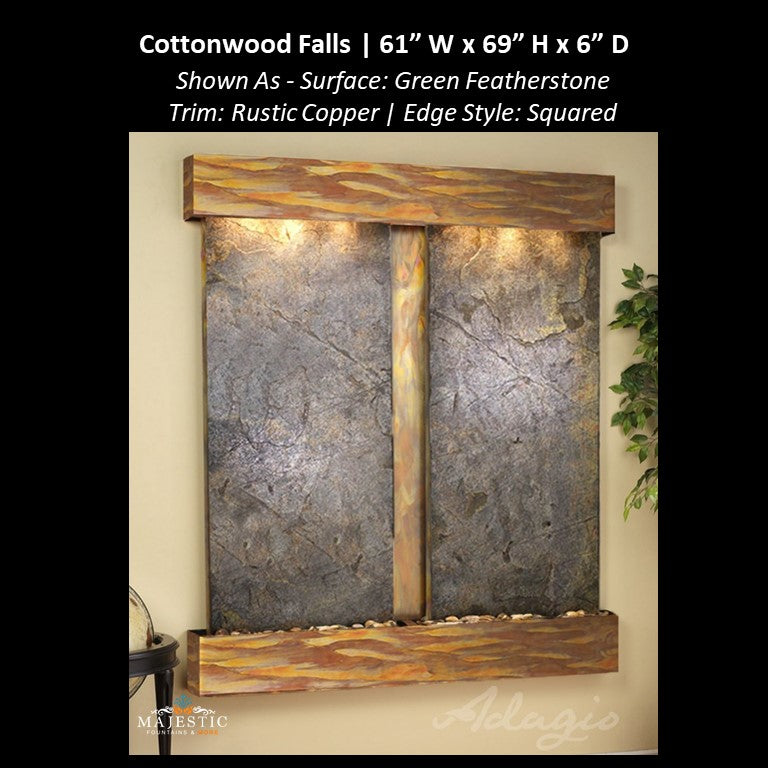 Adagio Cottonwood Falls 69"H x 61"W - Indoor Wall Fountain - Majestic Fountains