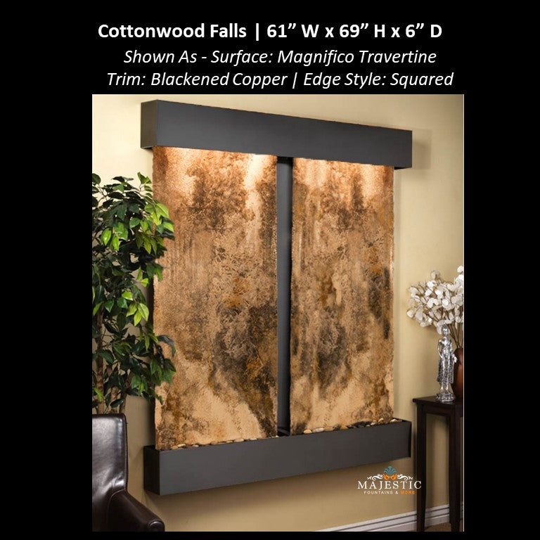 Adagio Cottonwood Falls 69"H x 61"W - Indoor Wall Fountain - Majestic Fountains