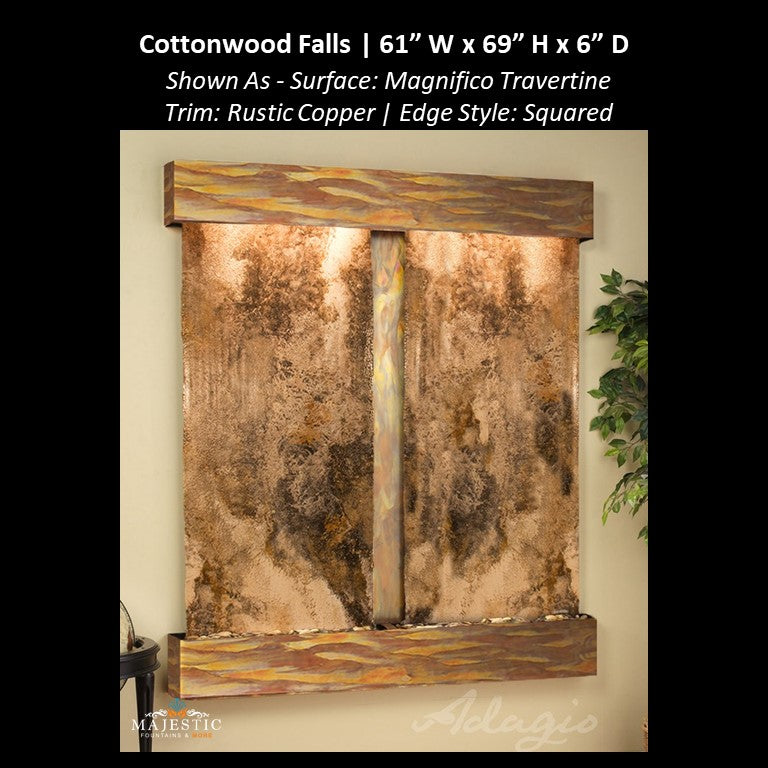 Adagio Cottonwood Falls 69"H x 61"W - Indoor Wall Fountain - Majestic Fountains