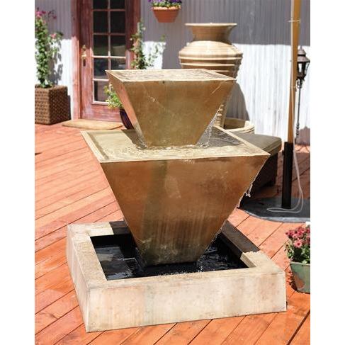 Double  Oblique Fountain - Outdoor Fountain - Majestic Fountains