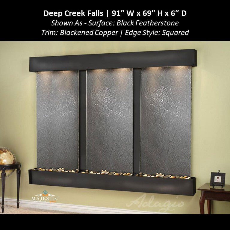 Adagio Deep Creek Falls 69"H x 91"W - Indoor Wall Fountain - Majestic Fountains