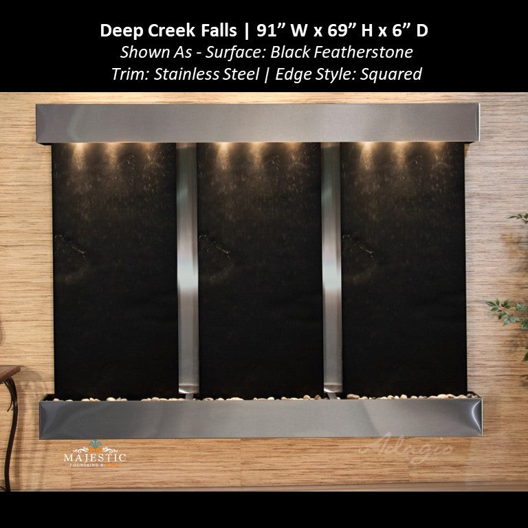 Adagio Deep Creek Falls 69"H x 91"W - Indoor Wall Fountain - Majestic Fountains