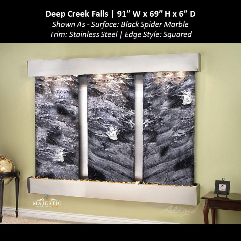 Adagio Deep Creek Falls 69"H x 91"W - Indoor Wall Fountain - Majestic Fountains