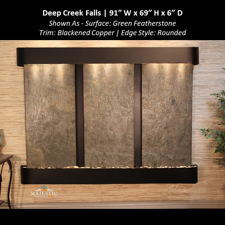 Adagio Deep Creek Falls 69"H x 91"W - Indoor Wall Fountain - Majestic Fountains