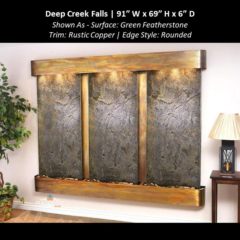 Adagio Deep Creek Falls 69"H x 91"W - Indoor Wall Fountain - Majestic Fountains