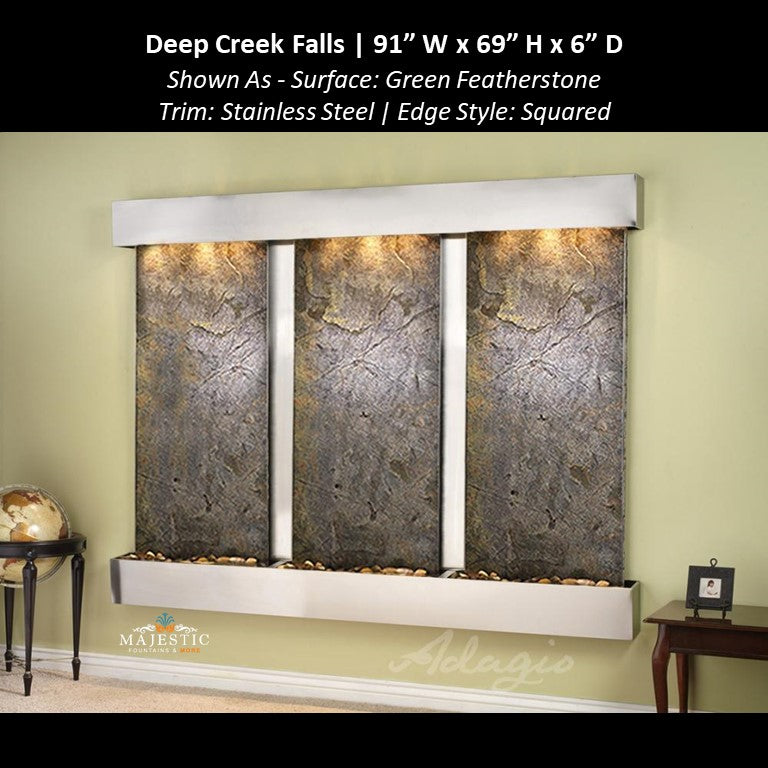 Adagio Deep Creek Falls 69"H x 91"W - Indoor Wall Fountain - Majestic Fountains