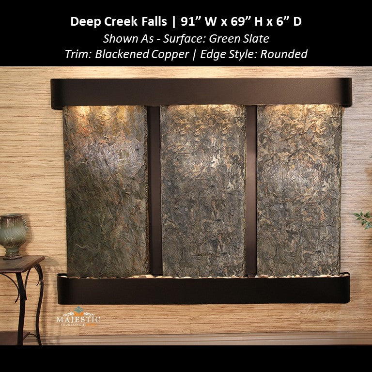 Adagio Deep Creek Falls 69"H x 91"W - Indoor Wall Fountain - Majestic Fountains