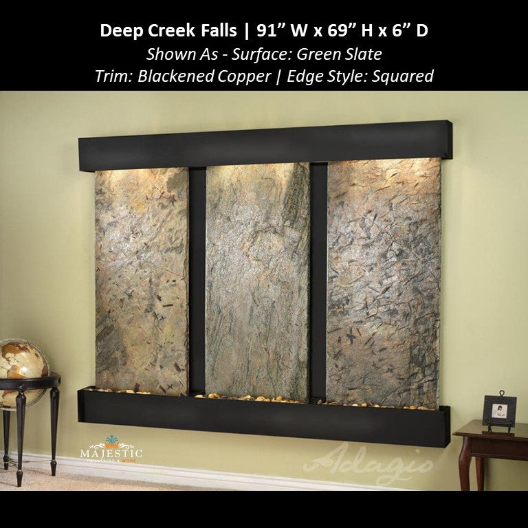 Adagio Deep Creek Falls 69"H x 91"W - Indoor Wall Fountain - Majestic Fountains