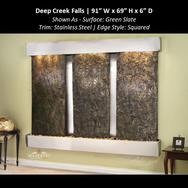 Adagio Deep Creek Falls 69"H x 91"W - Indoor Wall Fountain - Majestic Fountains