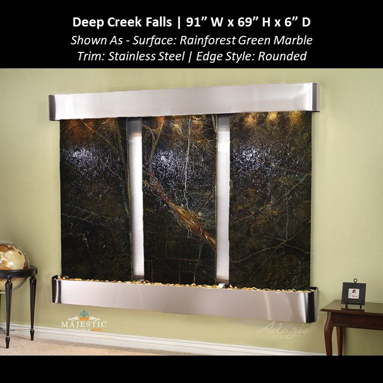 Adagio Deep Creek Falls 69"H x 91"W - Indoor Wall Fountain - Majestic Fountains