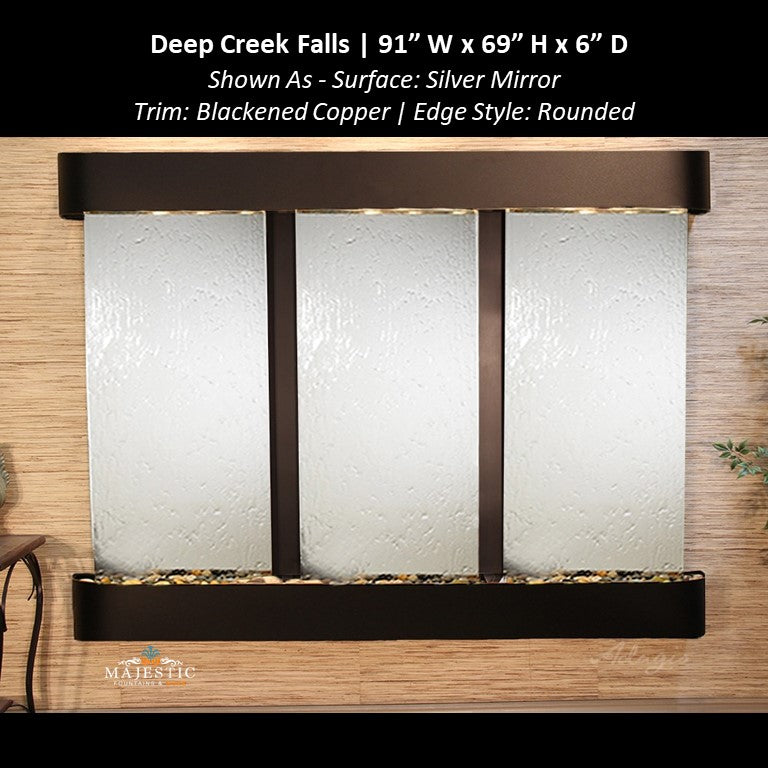 Adagio Deep Creek Falls 69"H x 91"W - Indoor Wall Fountain - Majestic Fountains