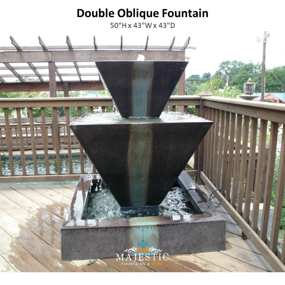 Double Oblique Fountain in  GFRC Concrete - Majestic Fountains and More.