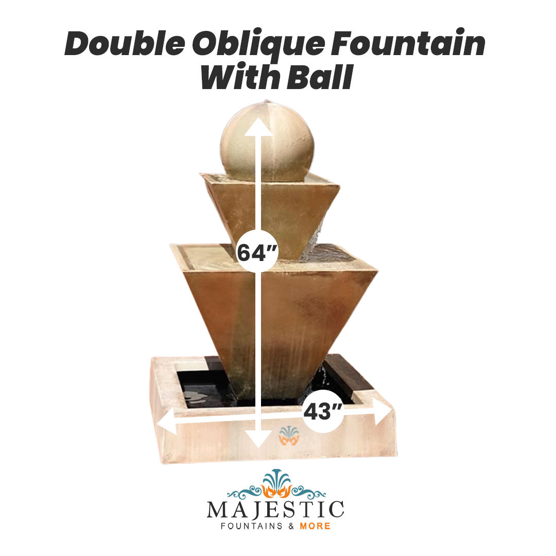 Double Oblique w Ball - Majestic Fountains and More