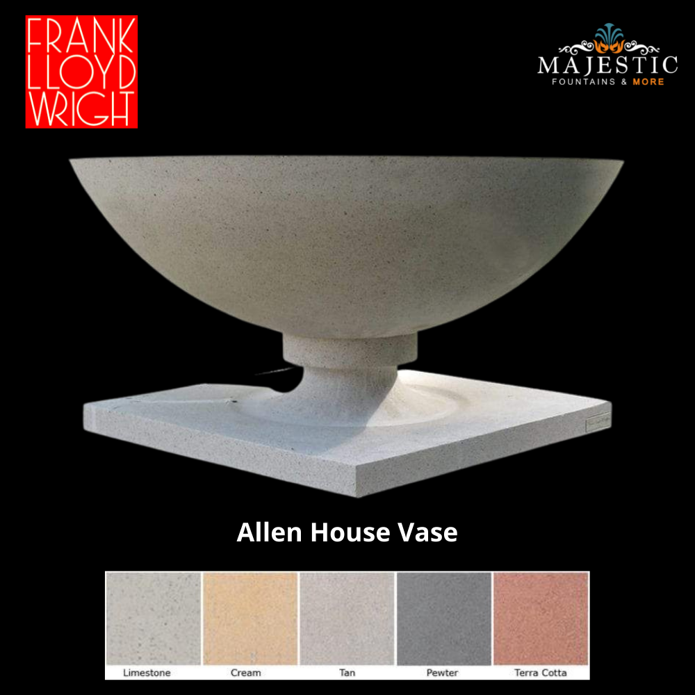 Frank Lloyd Wright - Allen House Vase Planter in 3 sizes - Majestic Fountains