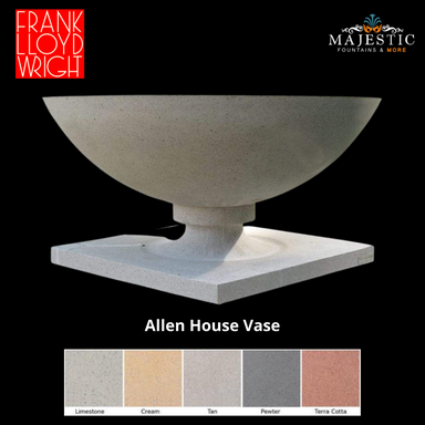 Frank Lloyd Wright - Allen House Vase Planter in 3 sizes - Majestic Fountains