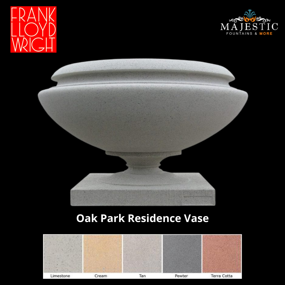 Frank Lloyd Wright - Oak Park Residence Vase Planter - Majestic Fountains