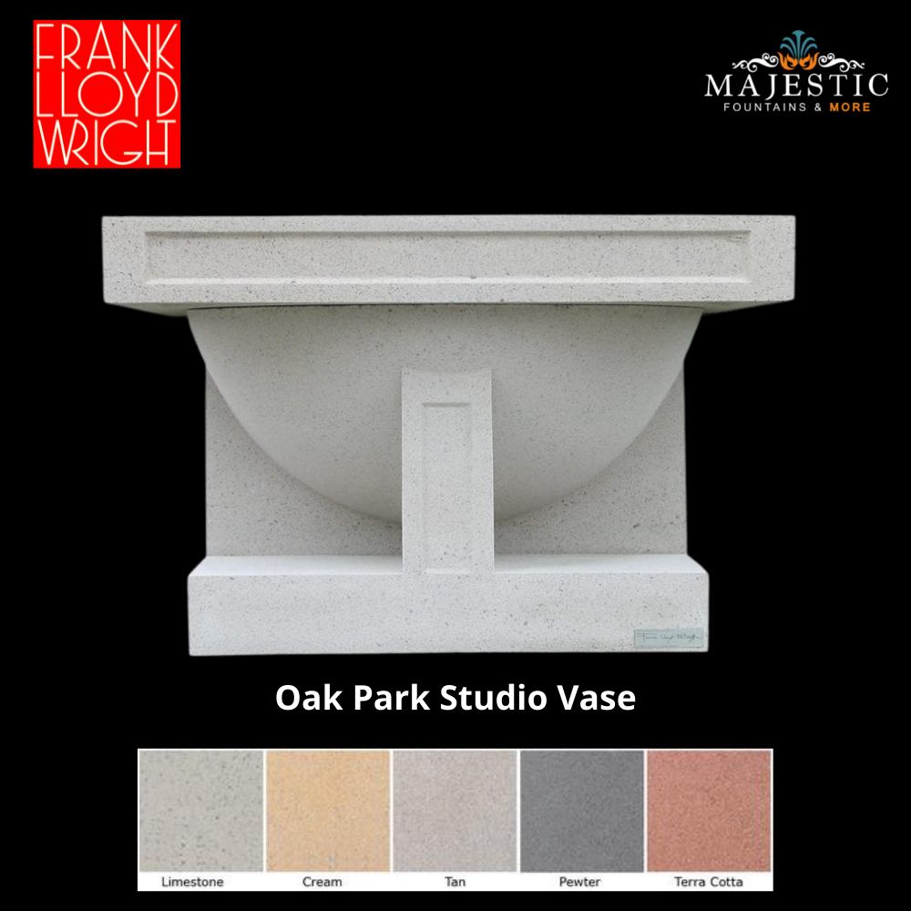 Frank Lloyd Wright - Oak Park Studio Vase Planter - Majestic Fountains