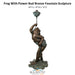 Frog With Flower Bud Bronze Fountain Sculpture - Majestic Fountains and More