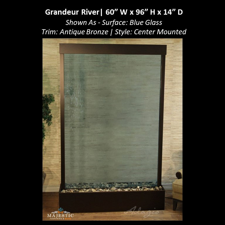 Adagio Grandeur River 8ft High - Center Mounted 96"H x 60" W - Indoor Floor Fountain - Majestic Fountains