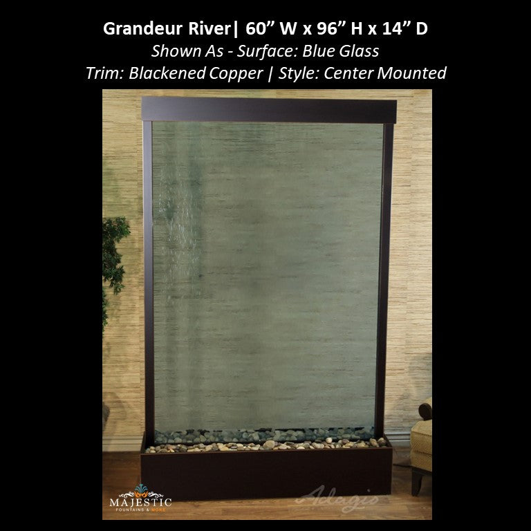 Adagio Grandeur River 8ft High - Center Mounted 96"H x 60" W - Indoor Floor Fountain - Majestic Fountains