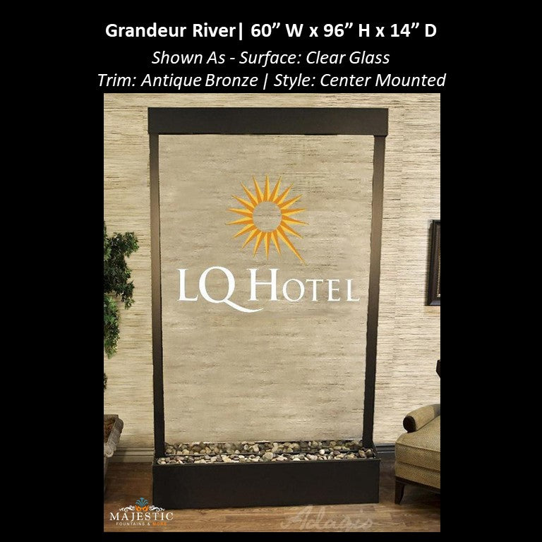 Adagio Grandeur River 8ft High - Center Mounted 96"H x 60" W - Indoor Floor Fountain - Majestic Fountains