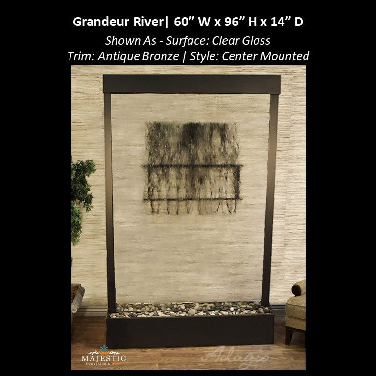 Adagio Grandeur River 8ft High - Center Mounted 96"H x 60" W - Indoor Floor Fountain - Majestic Fountains