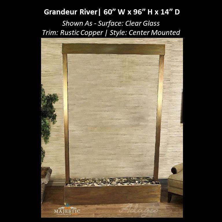 Adagio Grandeur River 8ft High - Center Mounted 96"H x 60" W - Indoor Floor Fountain - Majestic Fountains