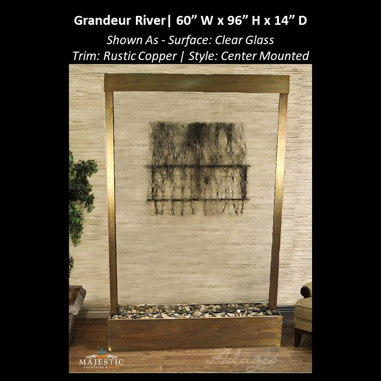 Adagio Grandeur River 8ft High - Center Mounted 96"H x 60" W - Indoor Floor Fountain - Majestic Fountains