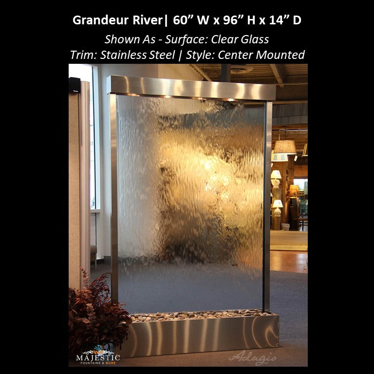 Adagio Grandeur River 8ft High - Center Mounted 96"H x 60" W - Indoor Floor Fountain - Majestic Fountains