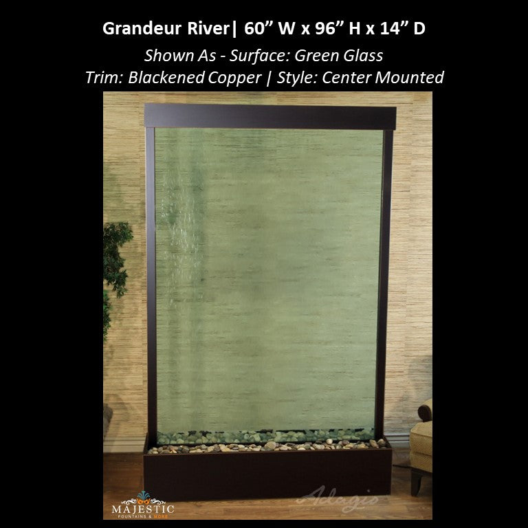 Adagio Grandeur River 8ft High - Center Mounted 96"H x 60" W - Indoor Floor Fountain - Majestic Fountains