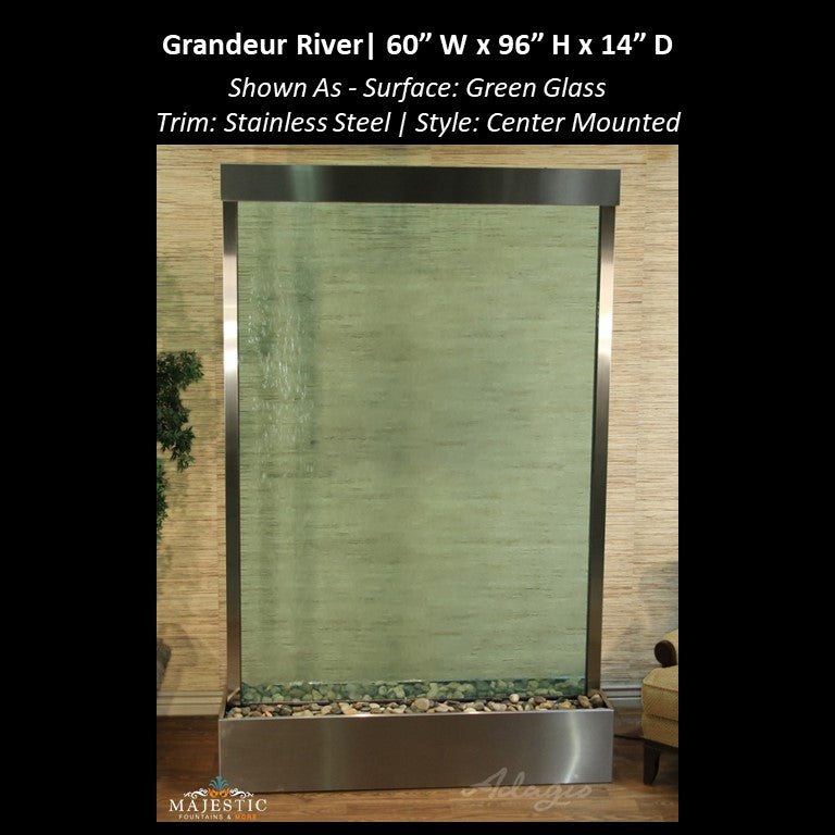 Adagio Grandeur River 8ft High - Center Mounted 96"H x 60" W - Indoor Floor Fountain - Majestic Fountains