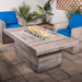 TOP Fires Grove Rectangle Fire Pit in Wood Grain Concrete by The Outdoor Plus - Majestic Fountains