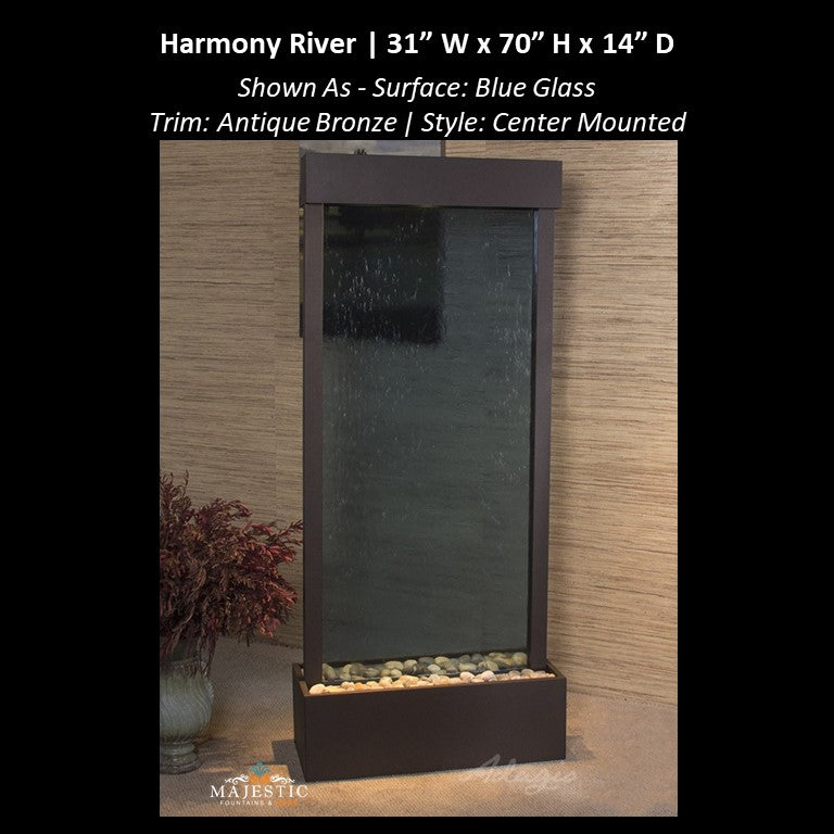 Adagio Harmony River - Center Mounted 70"H x 31"W - Indoor Floor Fountain - Majestic Fountains