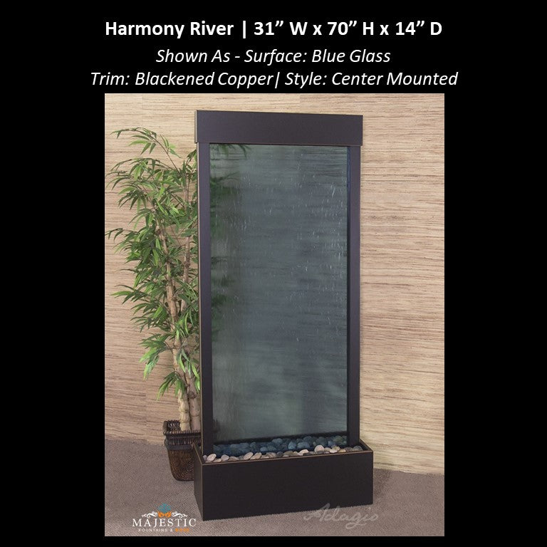 Adagio Harmony River - Center Mounted 70"H x 31"W - Indoor Floor Fountain - Majestic Fountains