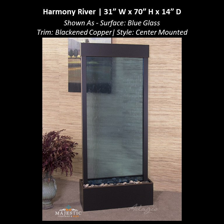 Adagio Harmony River - Center Mounted 70"H x 31"W - Indoor Floor Fountain - Majestic Fountains