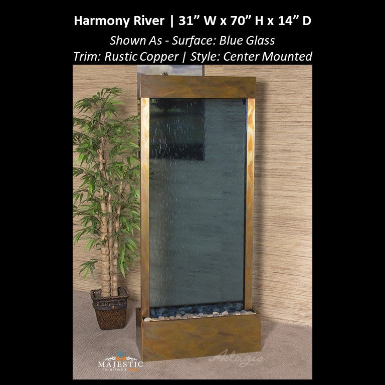 Adagio Harmony River - Center Mounted 70"H x 31"W - Indoor Floor Fountain - Majestic Fountains