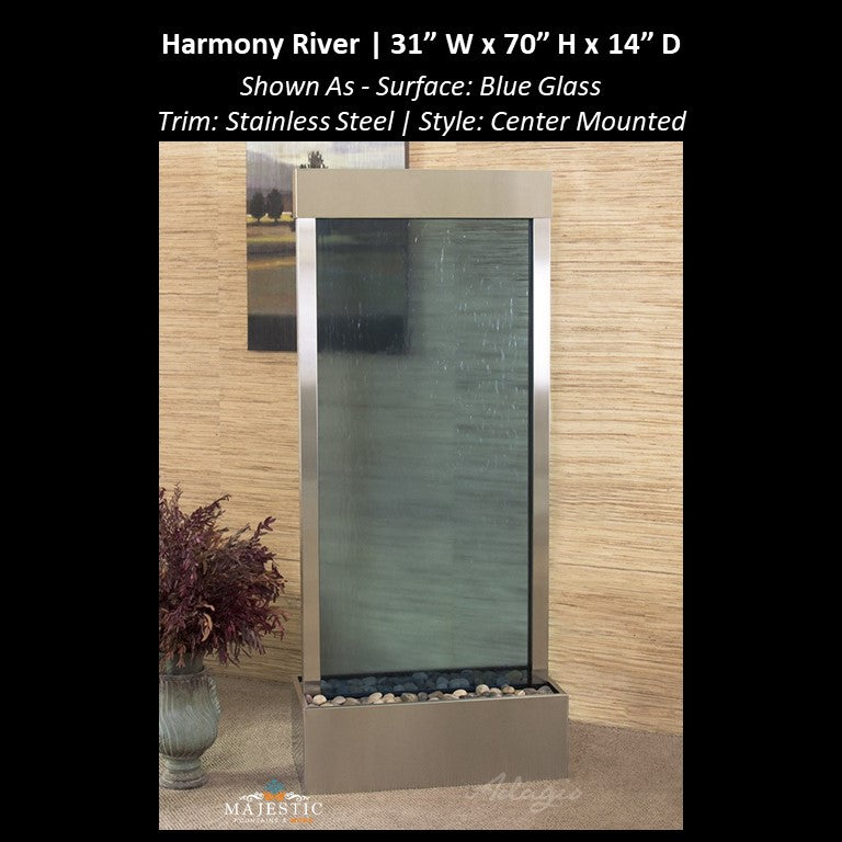 Adagio Harmony River - Center Mounted 70"H x 31"W - Indoor Floor Fountain - Majestic Fountains