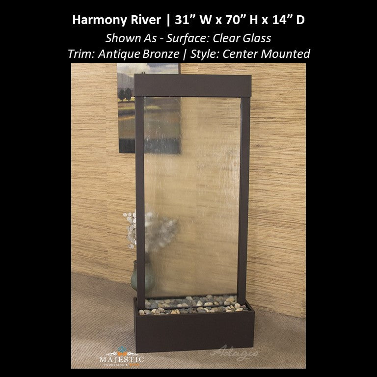 Adagio Harmony River - Center Mounted 70"H x 31"W - Indoor Floor Fountain - Majestic Fountains