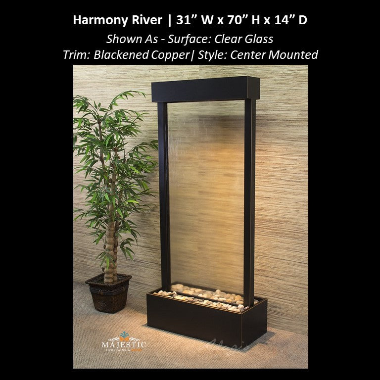 Adagio Harmony River - Center Mounted 70"H x 31"W - Indoor Floor Fountain - Majestic Fountains