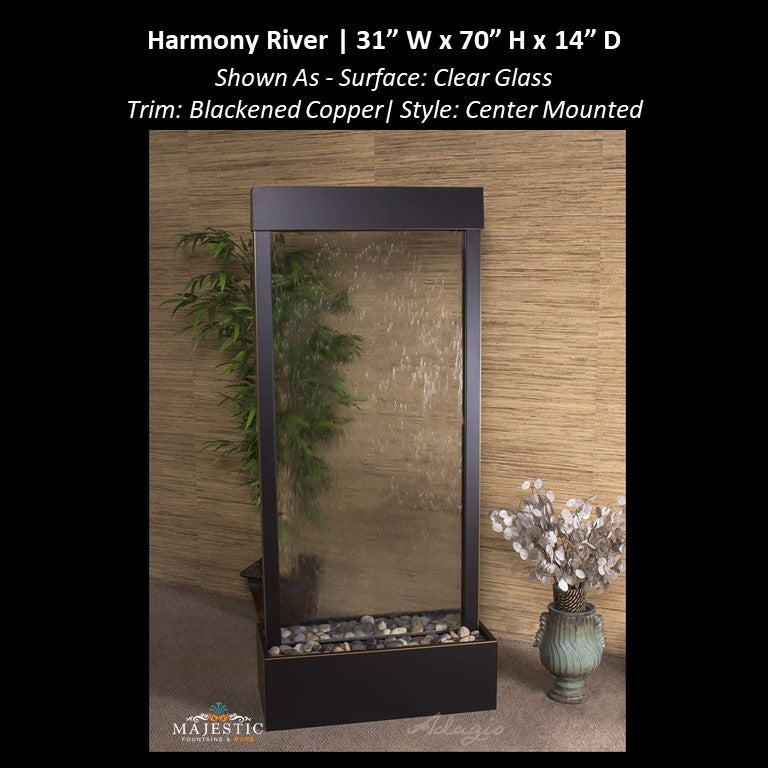 Adagio Harmony River - Center Mounted 70"H x 31"W - Indoor Floor Fountain - Majestic Fountains