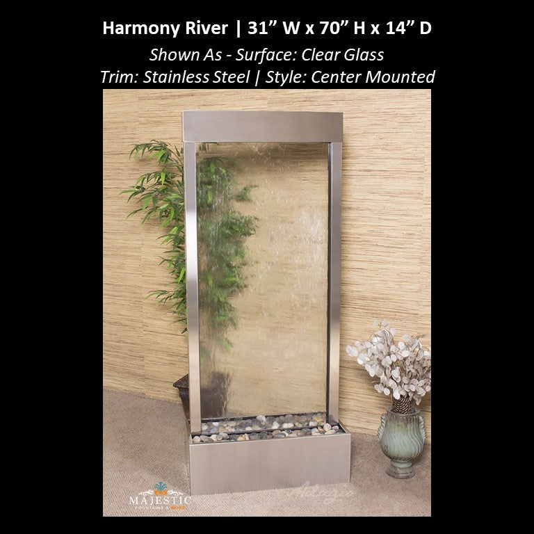 Adagio Harmony River - Center Mounted 70"H x 31"W - Indoor Floor Fountain - Majestic Fountains