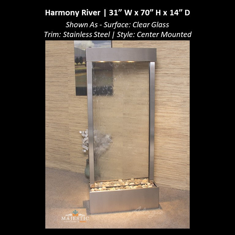 Adagio Harmony River - Center Mounted 70"H x 31"W - Indoor Floor Fountain - Majestic Fountains