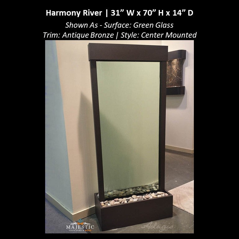 Adagio Harmony River - Center Mounted 70"H x 31"W - Indoor Floor Fountain - Majestic Fountains