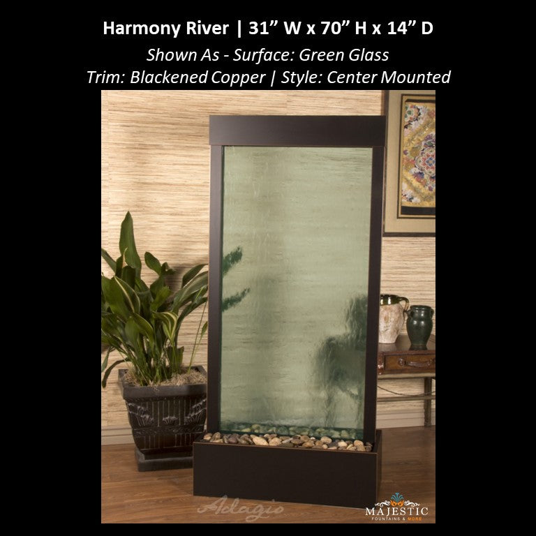 Adagio Harmony River - Center Mounted 70"H x 31"W - Indoor Floor Fountain - Majestic Fountains